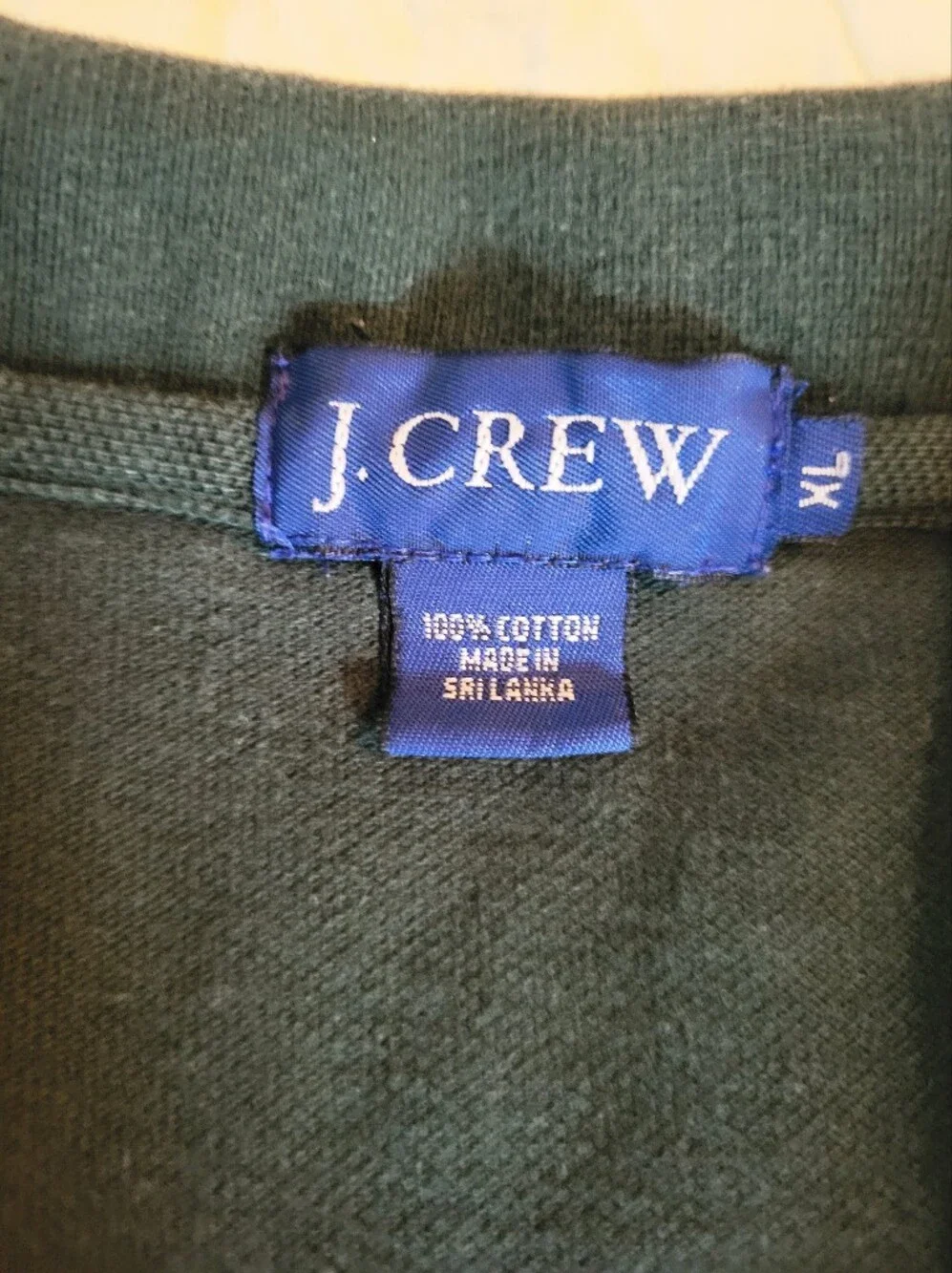 Vintage J. Crew Forest Green Pique Polo Shirt XL 90s Y2K